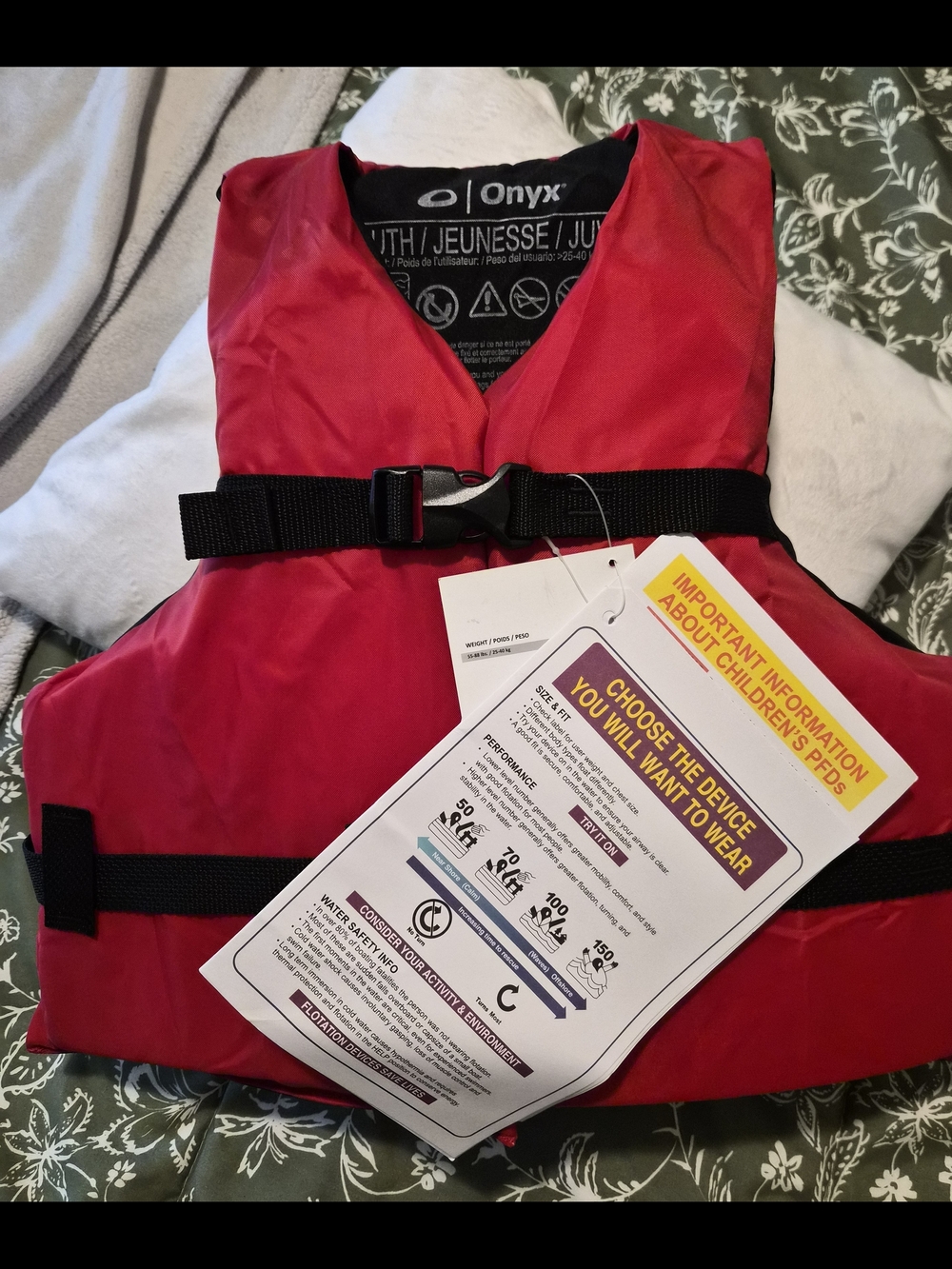 Onyx Red Child Life Jacket Vest
